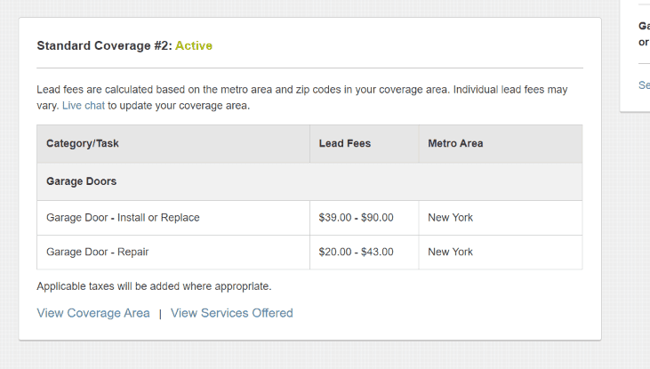 LIVE CHAT to update your service areas