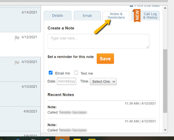 Add your own notes to the lead opportunity 