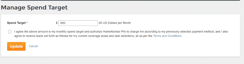 set your monthly limit 